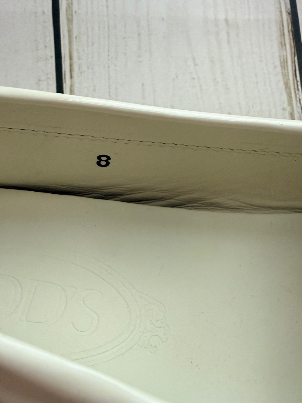 Tod's | City Gommino White Patent Leather Loafers - Picture 11 of 14